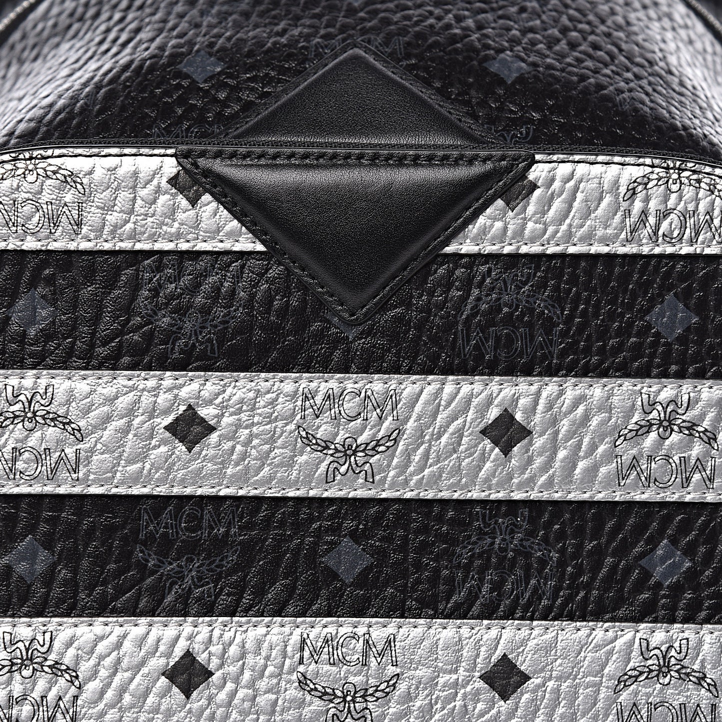 Metallic Visetos Spot MD Backpack Silver Black