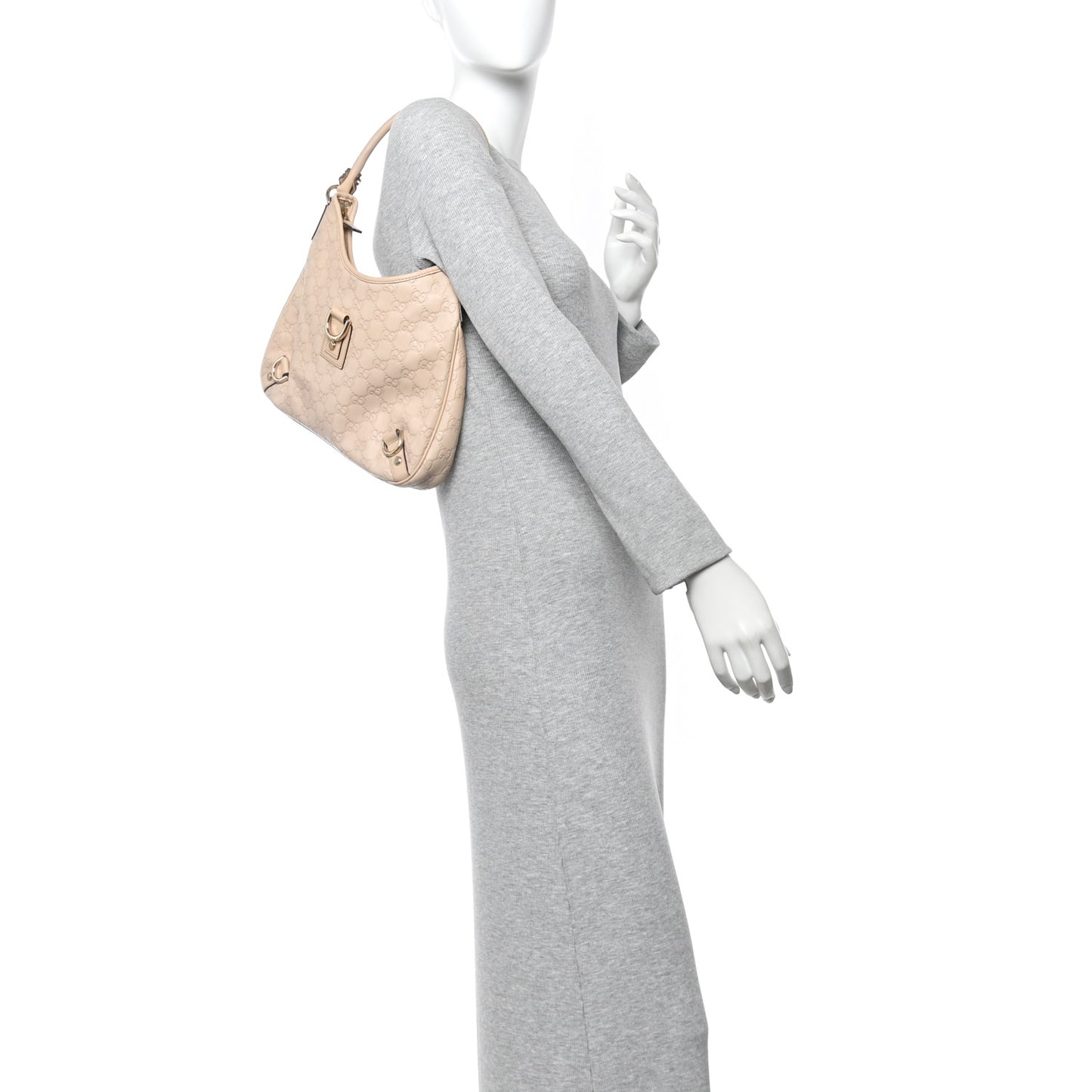 Guccissima Medium Abbey D Ring Hobo Beige