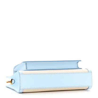 Burberry Canvas Smooth Calfskin Two Tone Mini Pocket Bag Natural Pale Blue 4 of 10