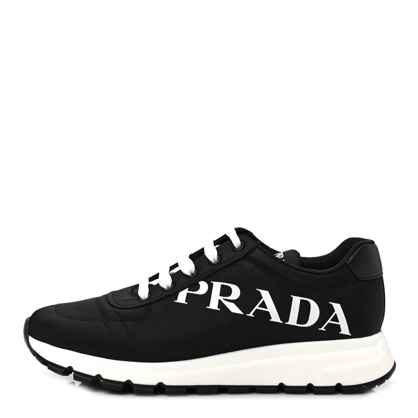 Nylon Gabardine Logo Mens Sneakers 8 Black