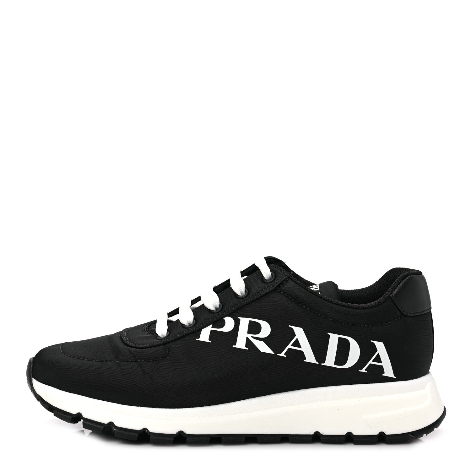 Prada Nylon Gabardine Logo Mens Sneakers 8 Black 1 of 7