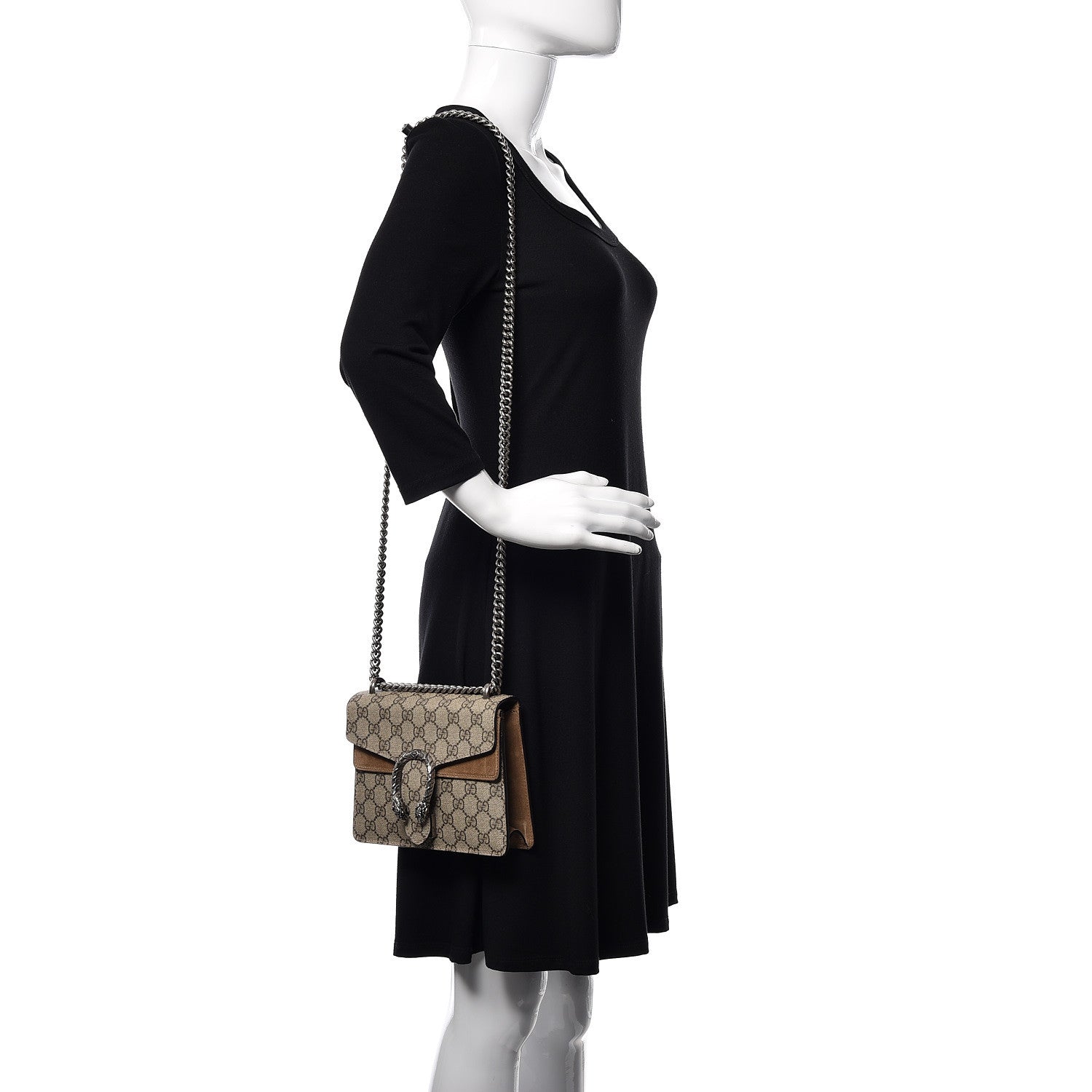 Gucci GG Supreme Monogram Mini Dionysus Shoulder Bag Taupe 2 of 12