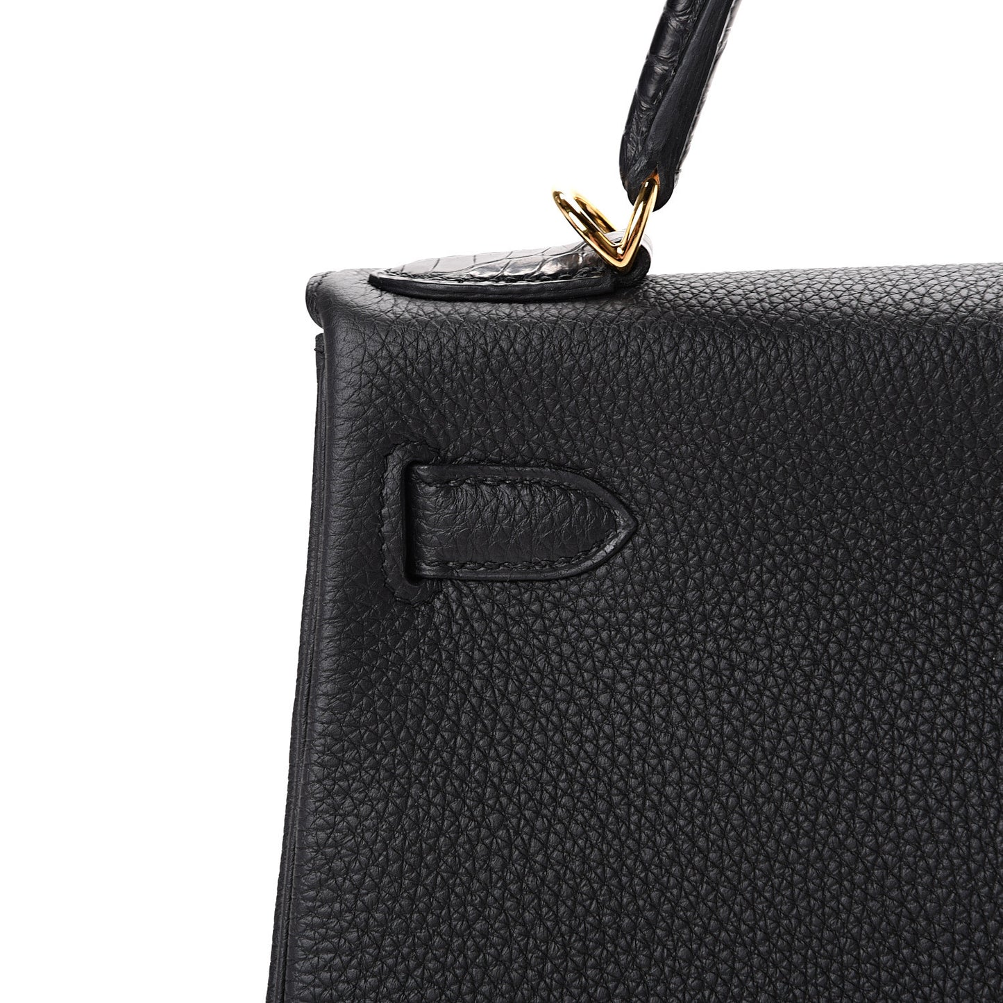Togo Matte Alligator Kelly Retourne Touch 28 Black