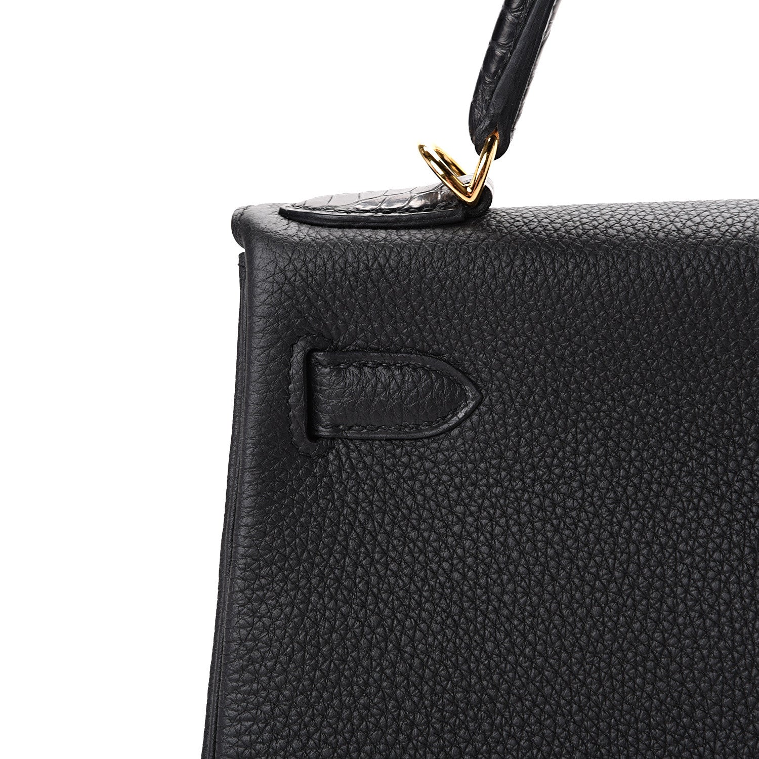 Hermes Togo Matte Alligator Kelly Retourne Touch 28 Black 11 of 38