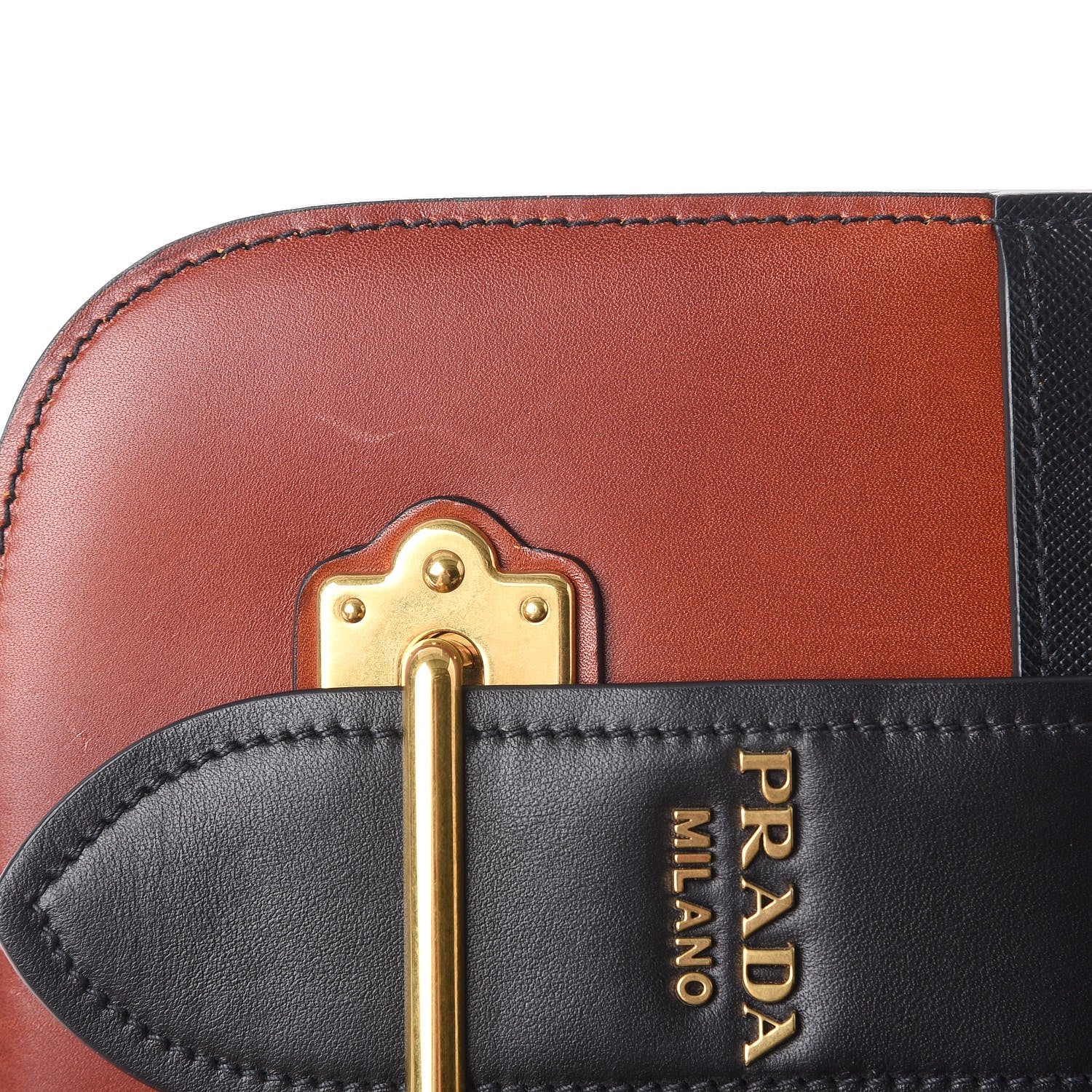 Prada City Calf Saffiano Pionniere Bag Cotto Black 10 of 11