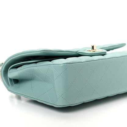 Chanel Caviar Quilted Medium Double Flap Light Blue 6 of 10