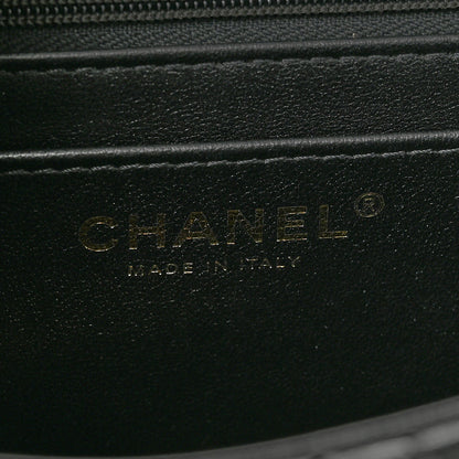 Chanel Lambskin Quilted Resin Graphic Frame Flap Bag Black White 6 of 11