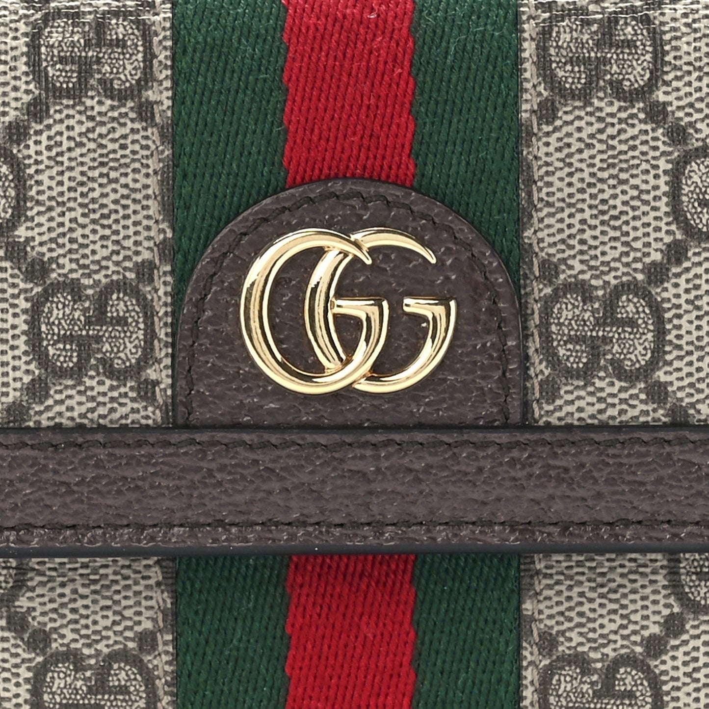 GG Supreme Monogram Web Ophidia Continental Wallet Brown