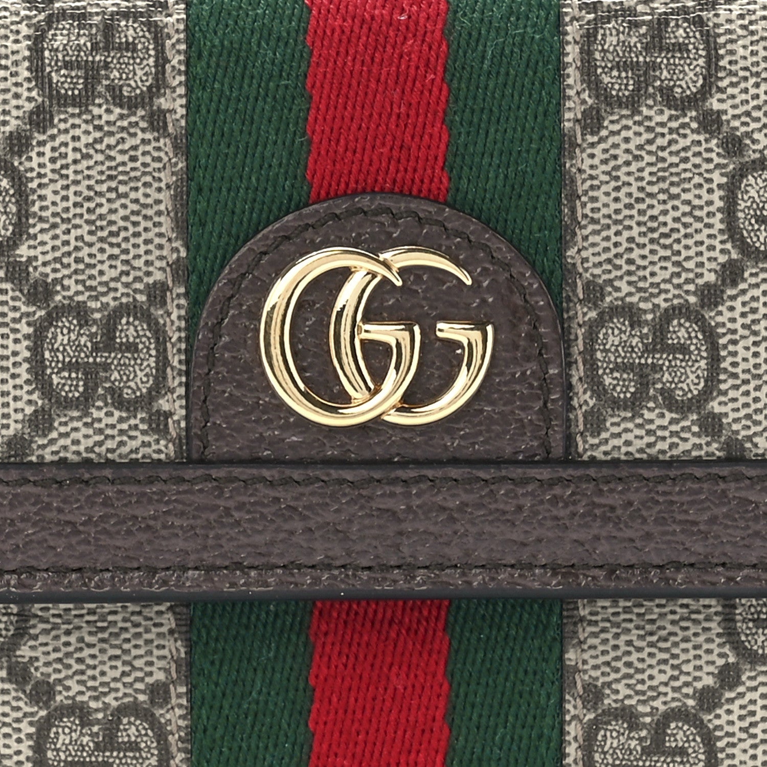 Gucci GG Supreme Monogram Web Ophidia Continental Wallet Brown 8 of 12