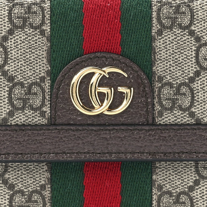 Gucci GG Supreme Monogram Web Ophidia Continental Wallet Brown 8 of 12