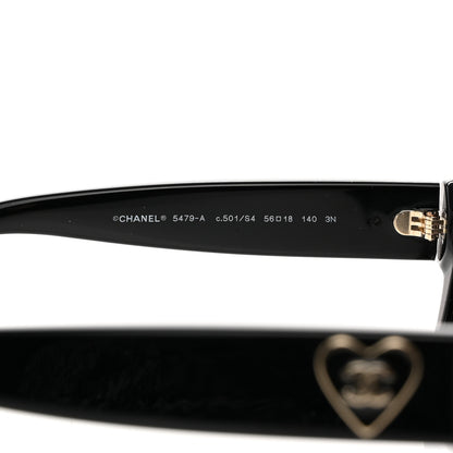 Chanel Acetate Square Heart Sunglasses 5479-A Black 7 of 8