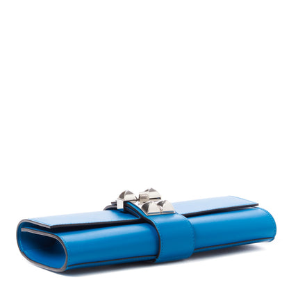 Hermes Tadelakt Medor 23 Clutch Bleu Izmir 3 of 10