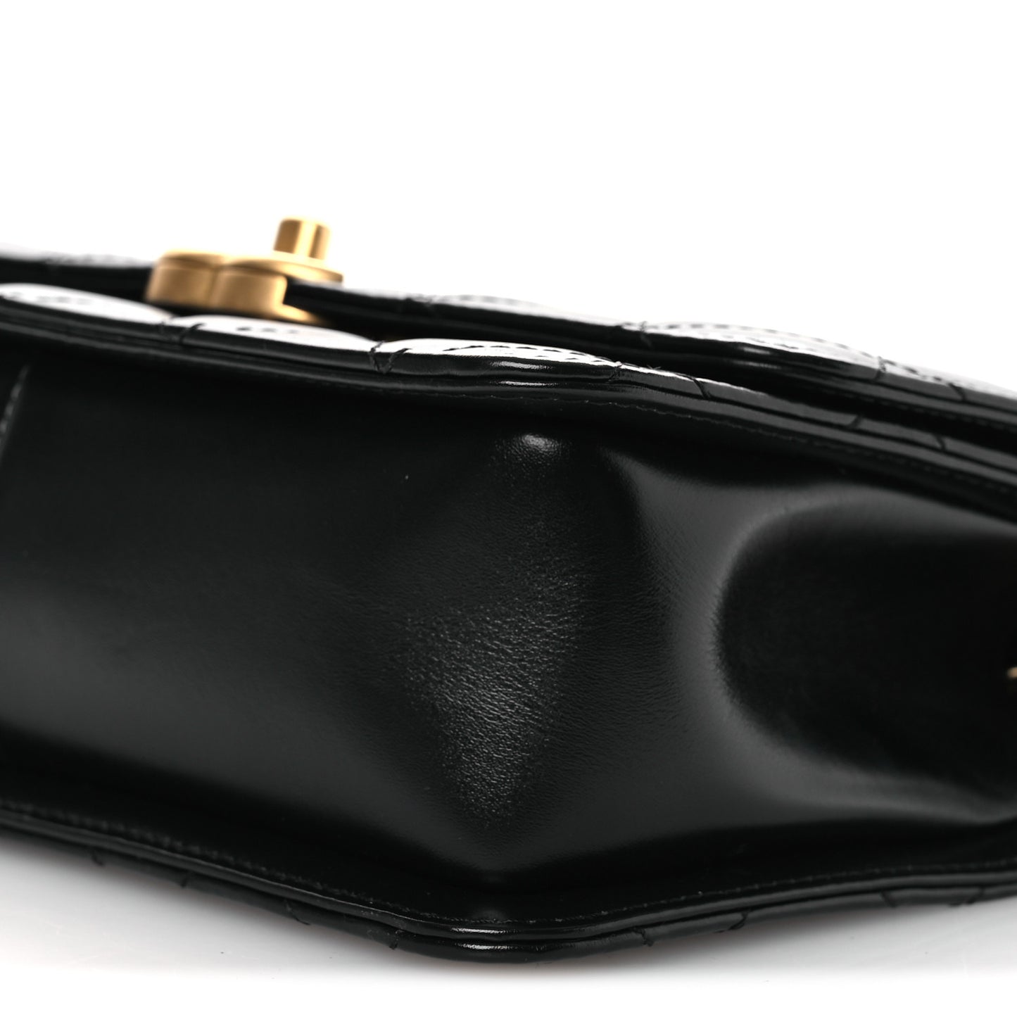 Calfskin Quilted Perfect Fit Flap Black