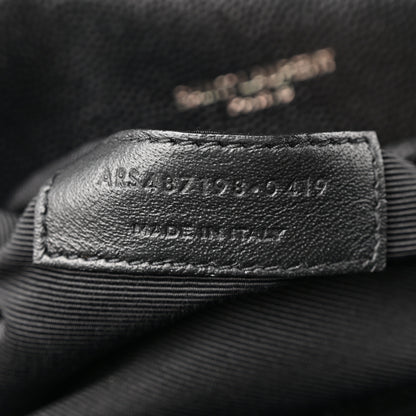 Saint Laurent Grain De Poudre Textured Mixed Matelasse Large Triquilt Monogram Monochrome Satchel Black 7 of 13