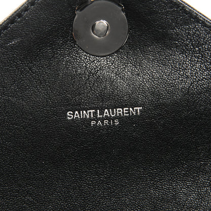 Saint Laurent Sheepskin Matelasse Chevron Monogram Monochrome Large College Satchel Black 6 of 8