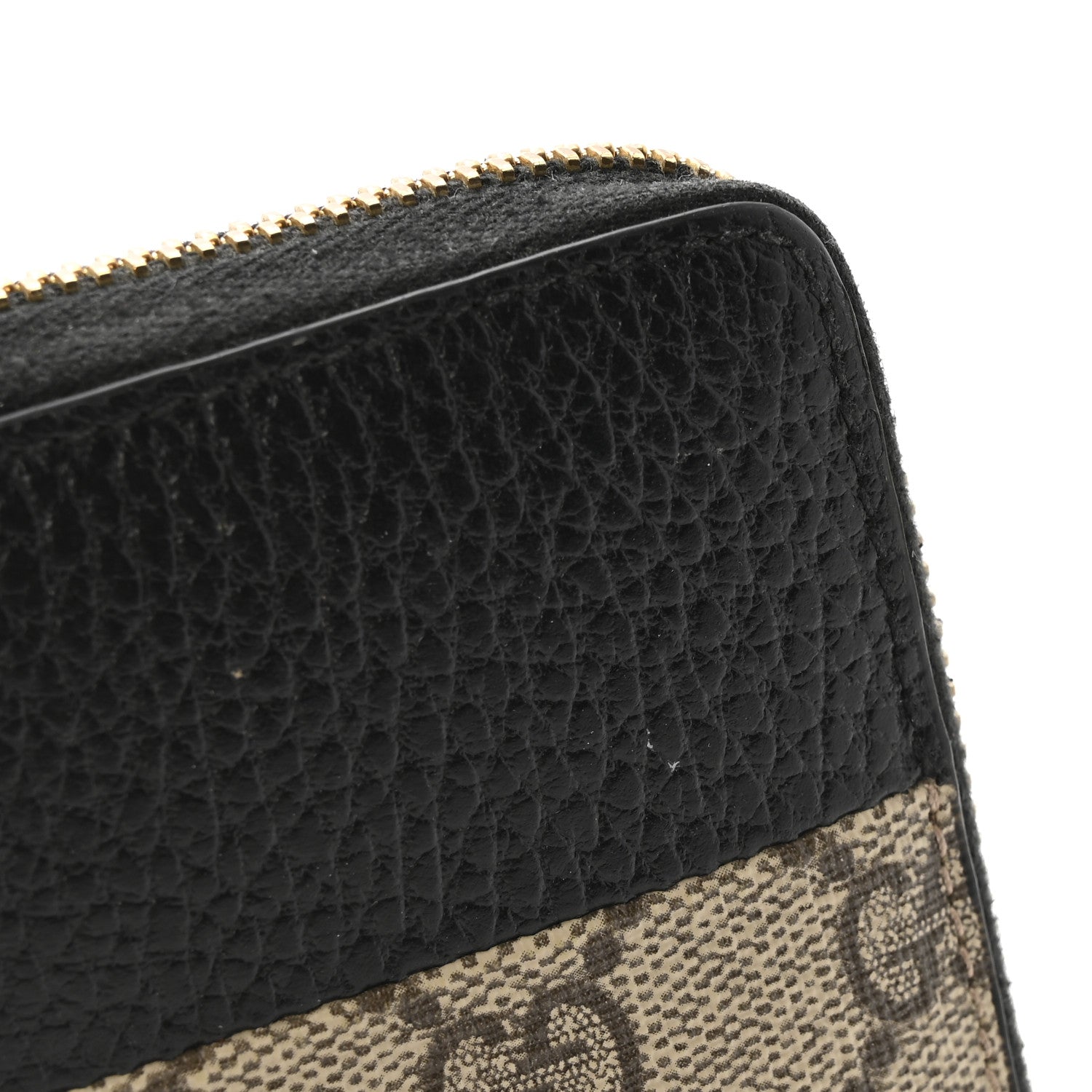 Gucci Dollar Calfskin GG Supreme Monogram GG Marmont Zip Around Wallet Black Beige Ebony 10 of 15