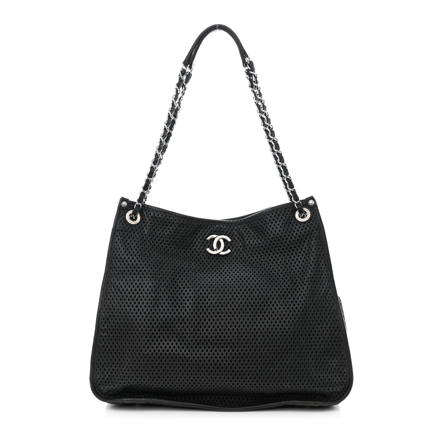Chanel Calfskin Perforated Up In The Air Tote Black 1 of 10