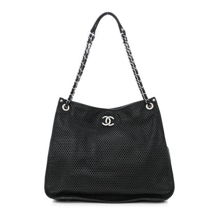 Chanel Calfskin Perforated Up In The Air Tote Black 1 of 10