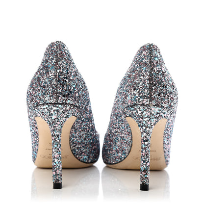Jimmy Choo Glitter Pointy Toe Romy 85 Pumps 37.5 Bubblegum Mix 7 of 10