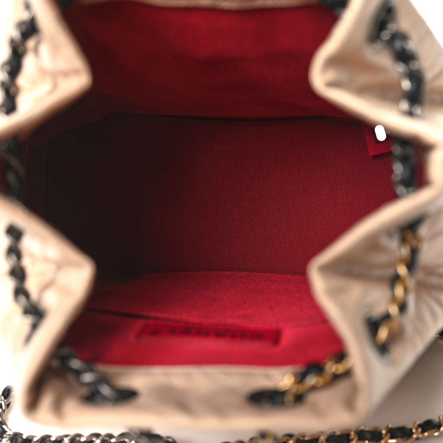 Chanel Aged Calfskin Quilted Small Gabrielle Backpack Beige Black 5 of 11