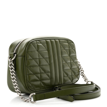 Gucci Calfskin Matelasse Aria Small GG Marmont Chain Shoulder Bag Military Wood 3 of 10