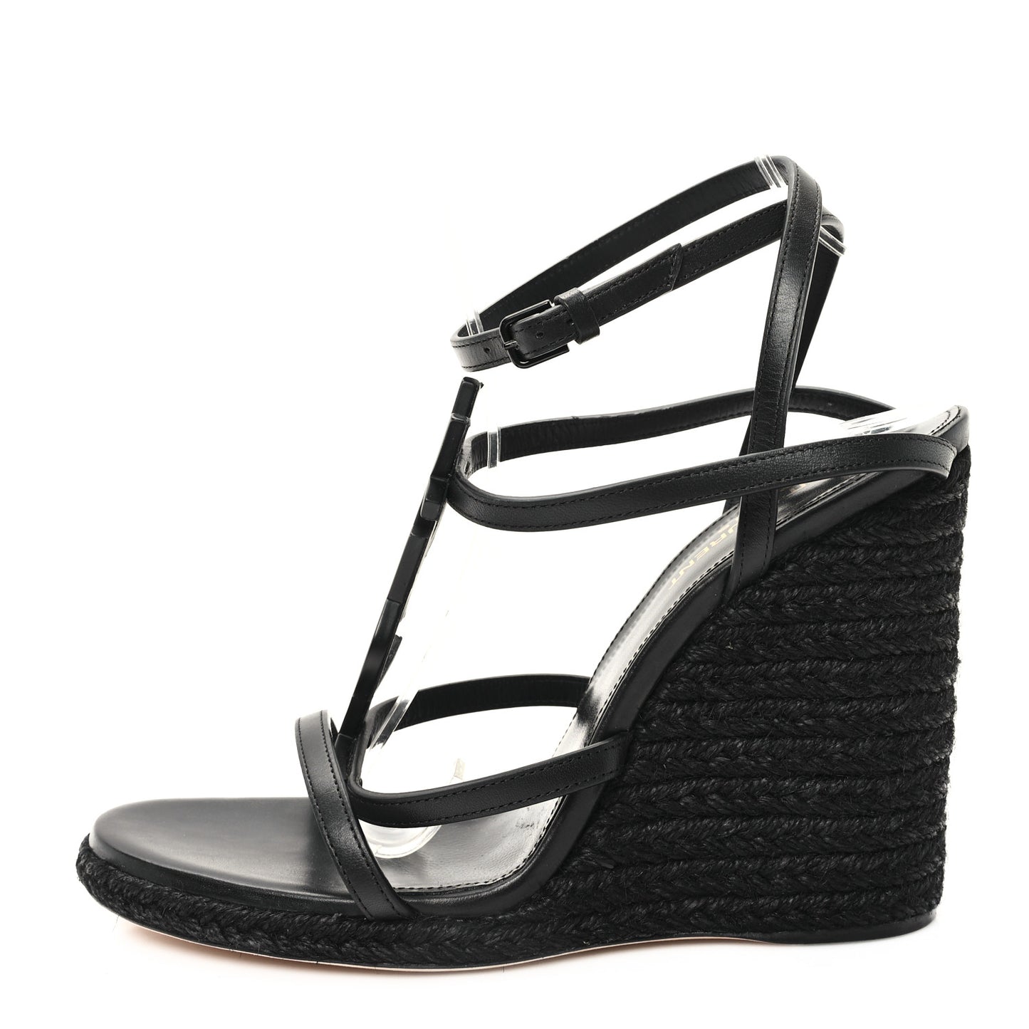 Calfskin Cassandra Espadrille 105 Wedges 38 Black