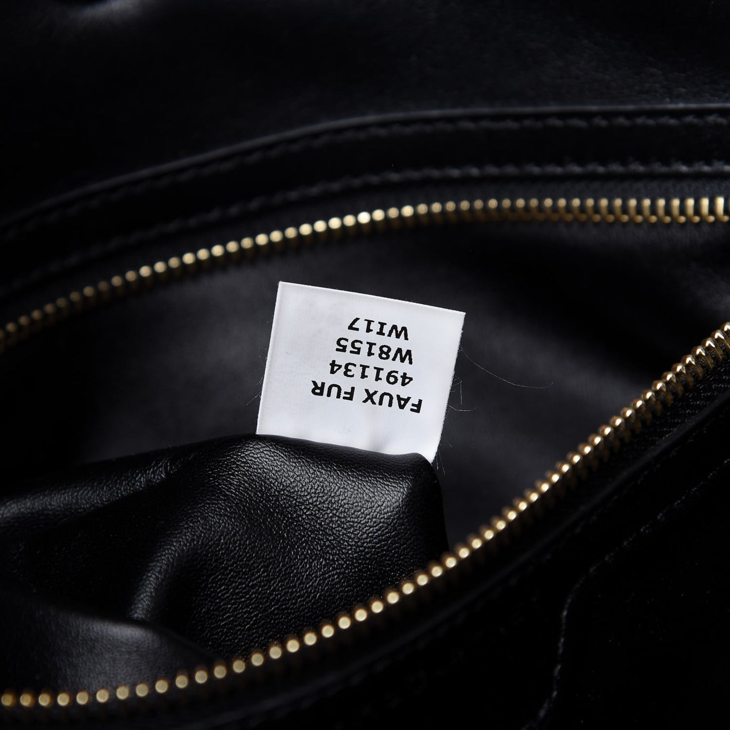 Eco Alter Nappa Shearling Popper Bucket Bag Black White