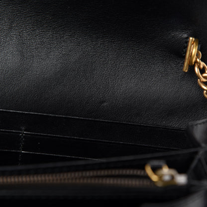 Gucci Calfskin Matelasse GG Marmont Chain Wallet Black 8 of 12