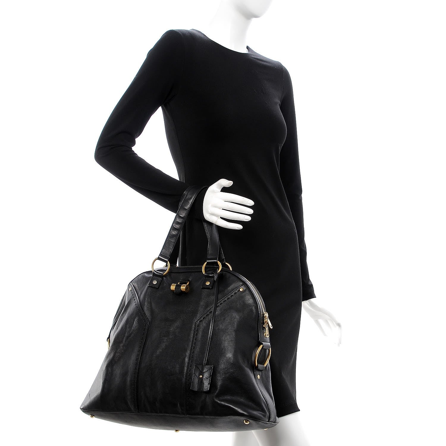 Saint Laurent Calfskin Oversized Muse Black 2 of 8