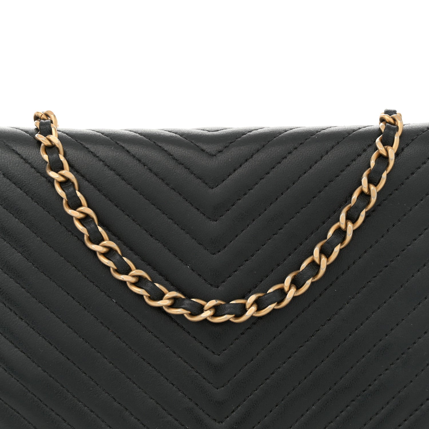 Chanel Caviar Chevron Quilted Boy Wallet On Chain WOC Black 8 of 12