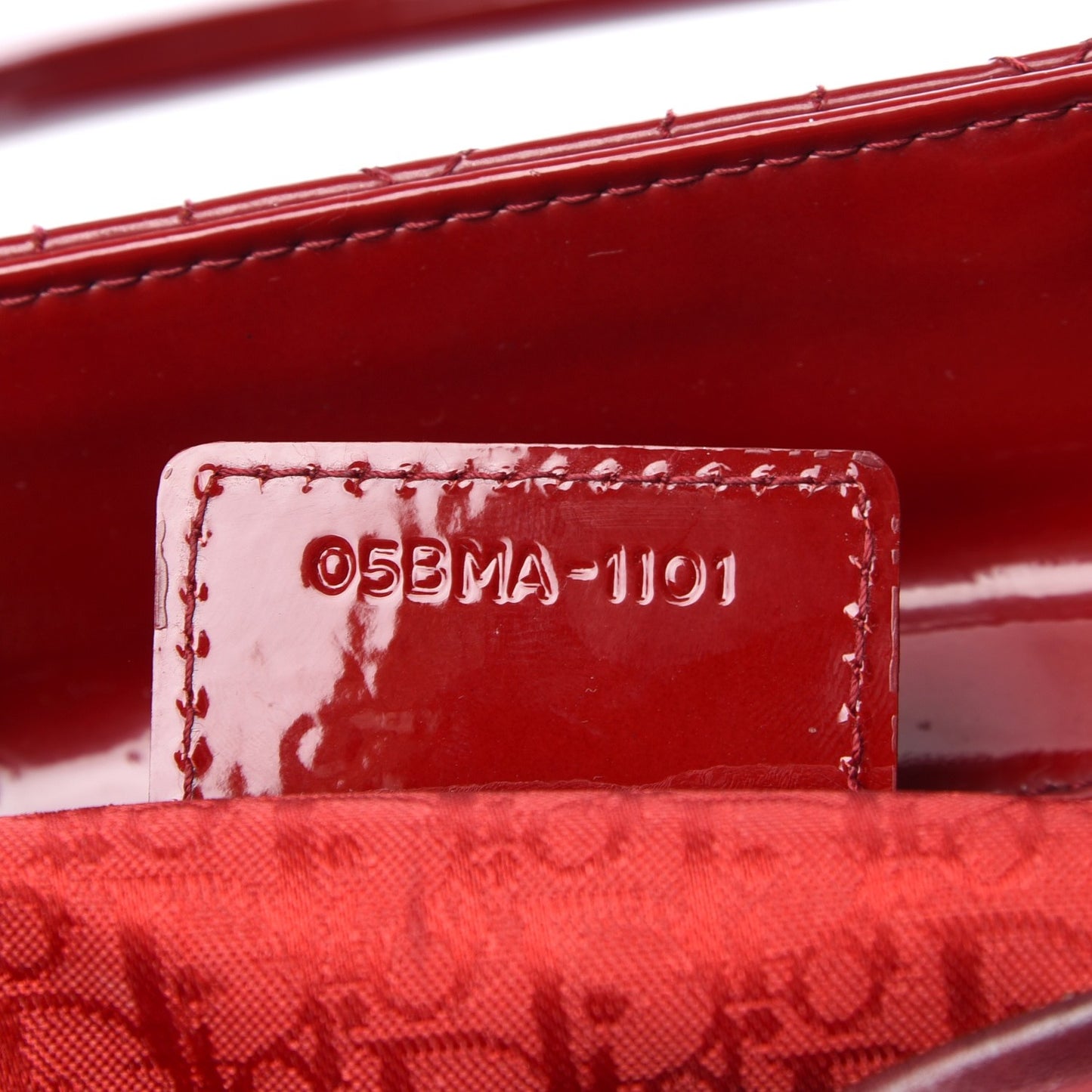 Patent Cannage Large Lady Dior Red