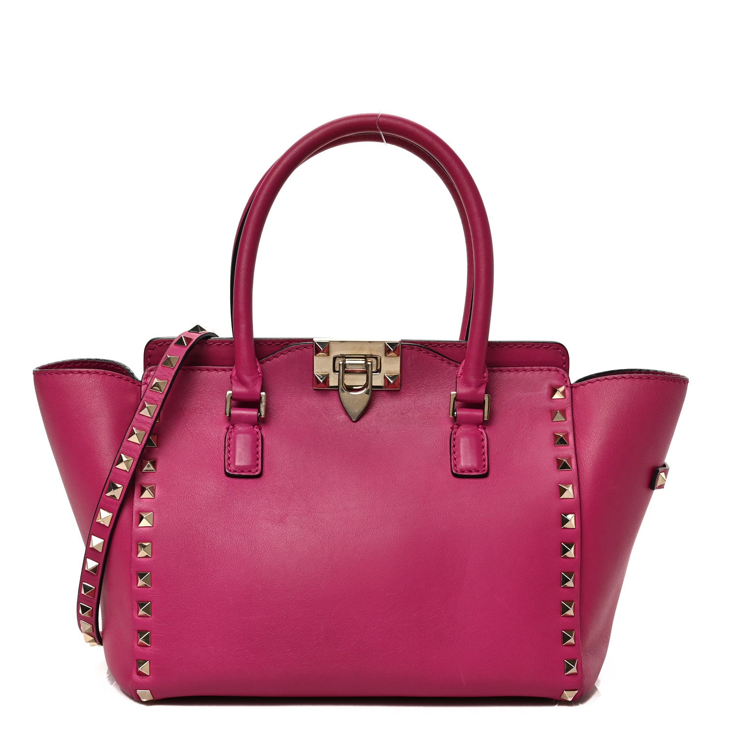 Valentino Garavani Vitello Small Rockstud Double Handle Tote Cyclamin 2 of 17