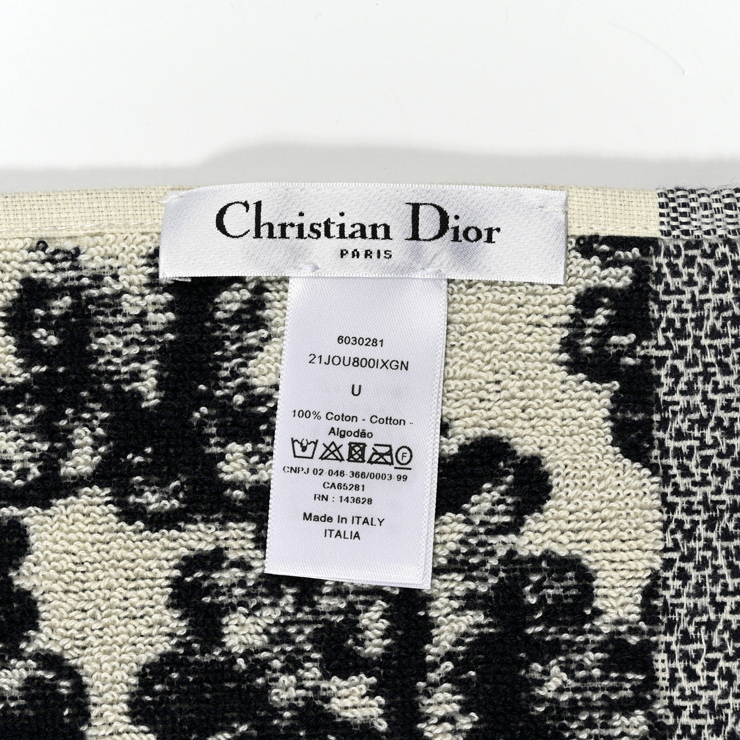 Christian Dior Cotton Toile De Jouy Reverse Towel Bleu Marine 4 of 4