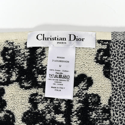 Christian Dior Cotton Toile De Jouy Reverse Towel Bleu Marine 4 of 4