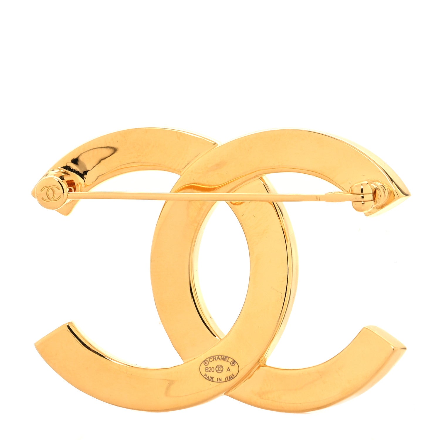 Chanel Metal Paris Button CC Large Brooch Gold 3 of 4