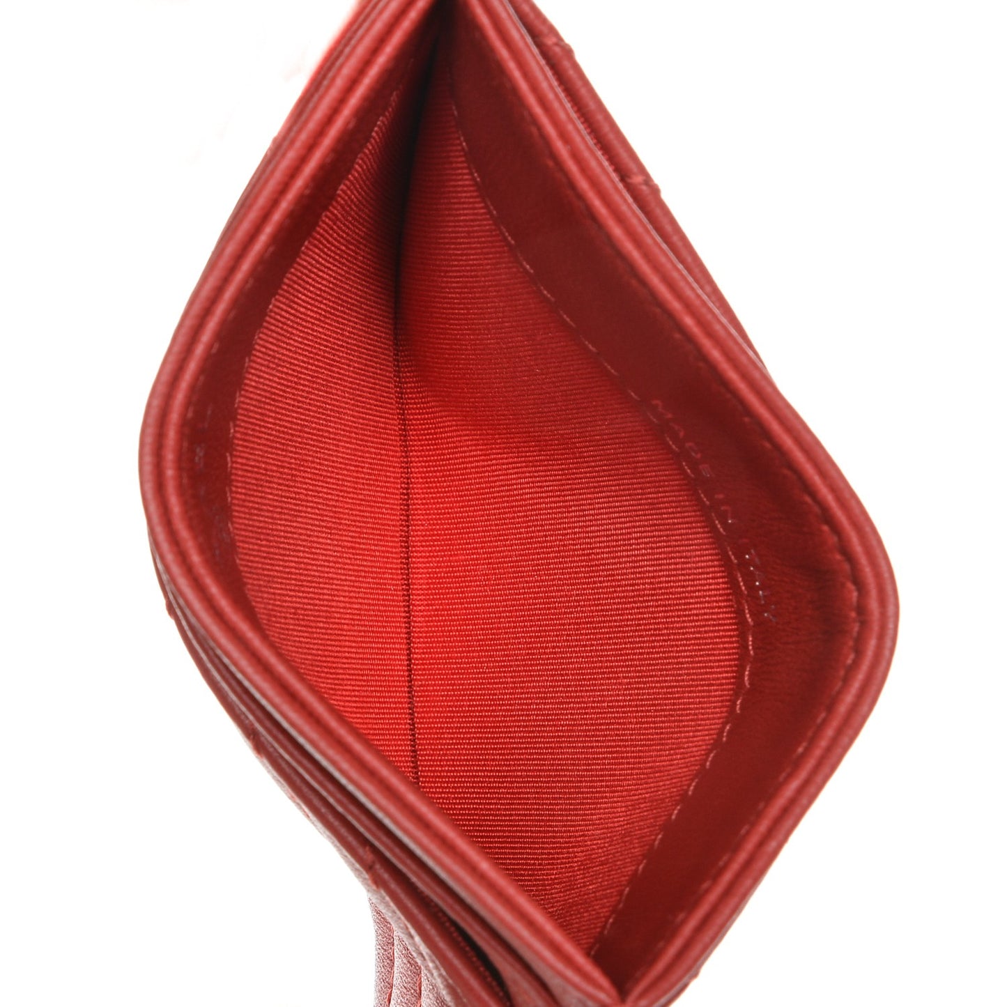 Lambskin Quilted CC Crossing Card Holder Red