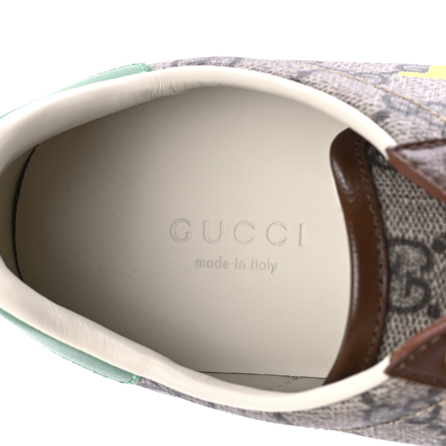 Gucci GG Supreme Monogram Fake/Not Womens Ace Sneakers 35.5 Beige New Shamarock Brown Sugar 7 of 8