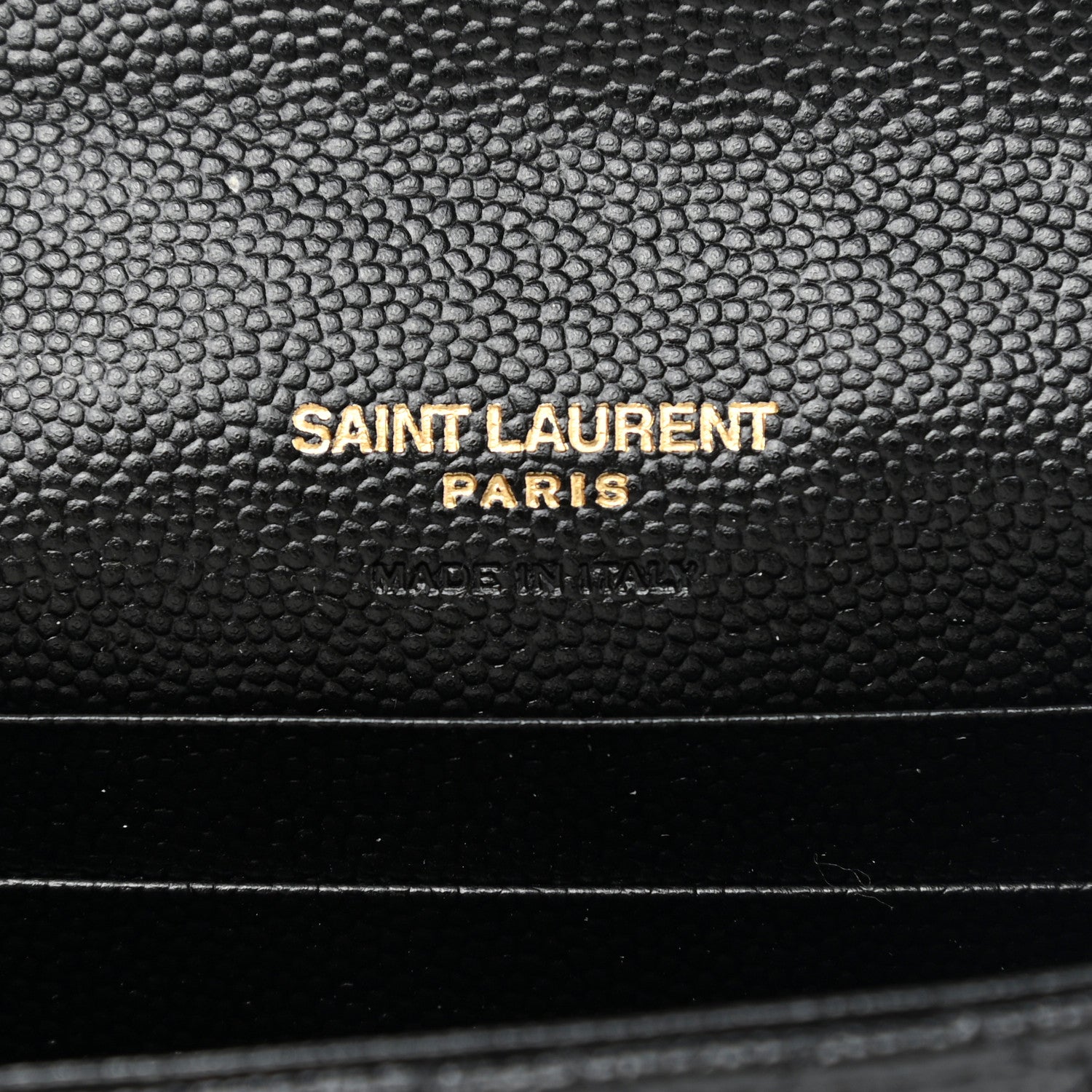 Saint Laurent Grain De Poudre Textured Mixed Matelasse Triquilt Small Monogram Envelope Wallet Black 6 of 7