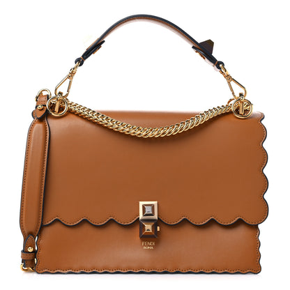 Fendi Vitello Liberty Scalloped Studded Kan I Shoulder Bag Caramello 1 of 9