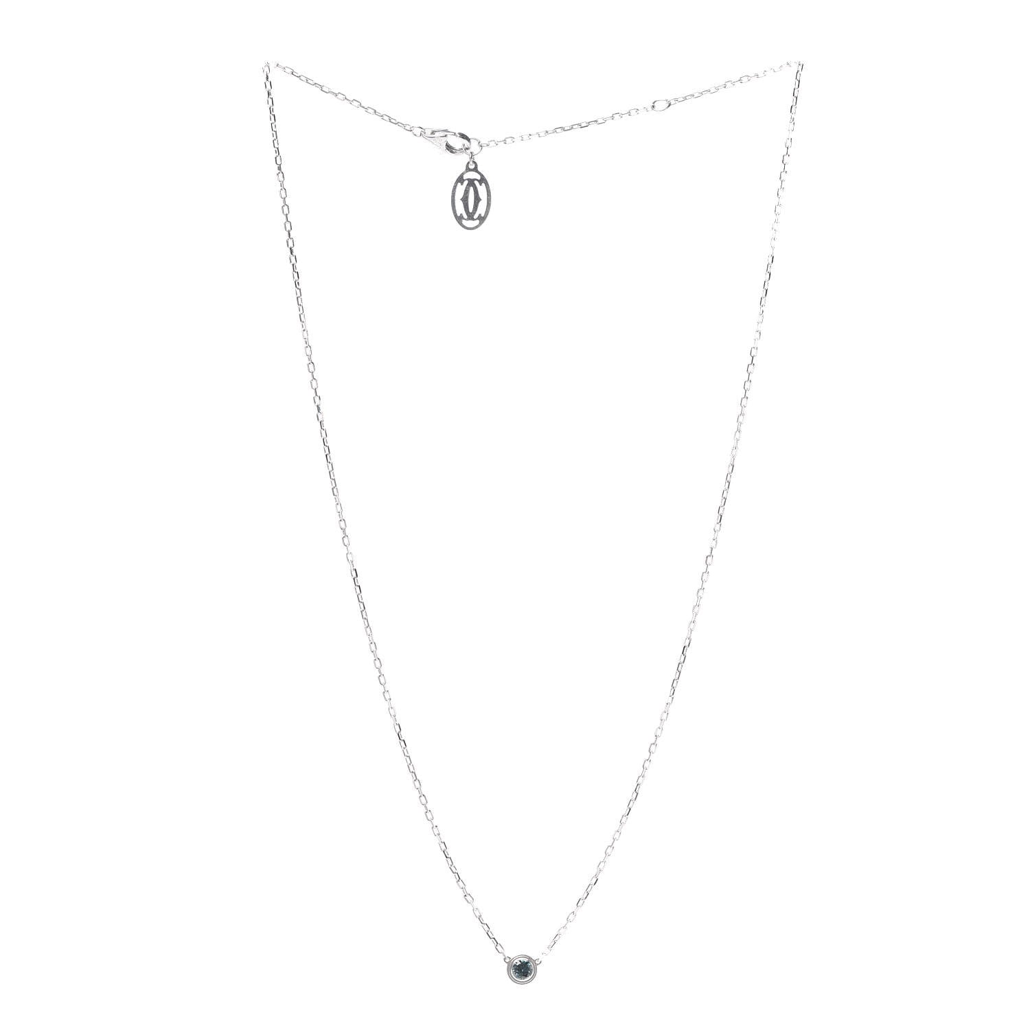 Cartier 18K White Gold Sapphire Saphirs Legers de Pendant Necklace 3 of 6