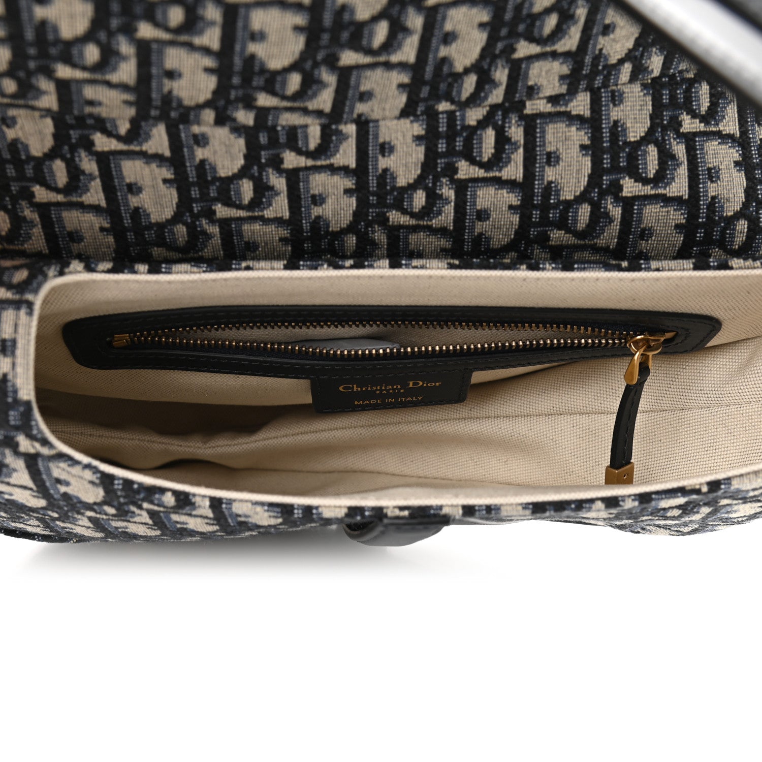 Christian Dior Oblique Saddle Bag Blue 5 of 9