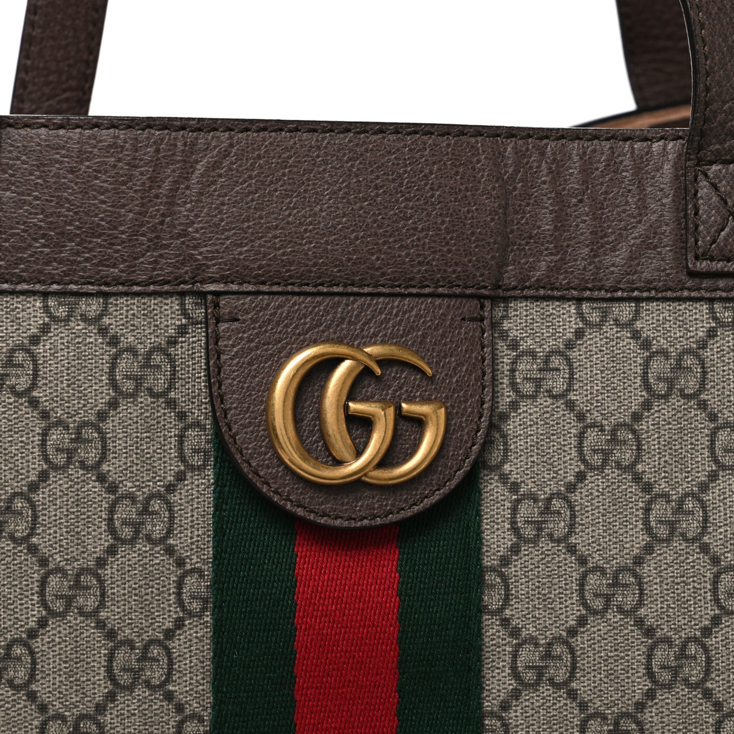 Gg Supreme Monogram Web Ophidia Tote Brown