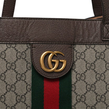 Gucci Gg Supreme Monogram Web Ophidia Tote Brown 9 of 12
