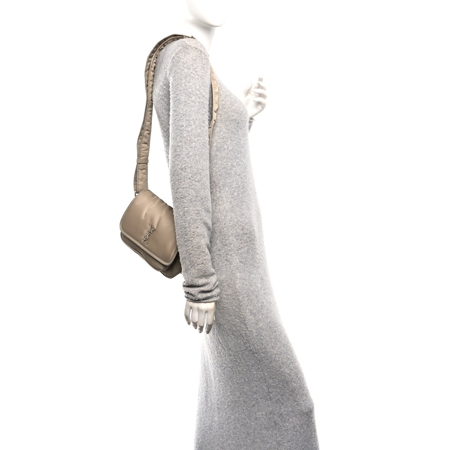 Econyl Nylon Small Niki Messenger Gray Hay