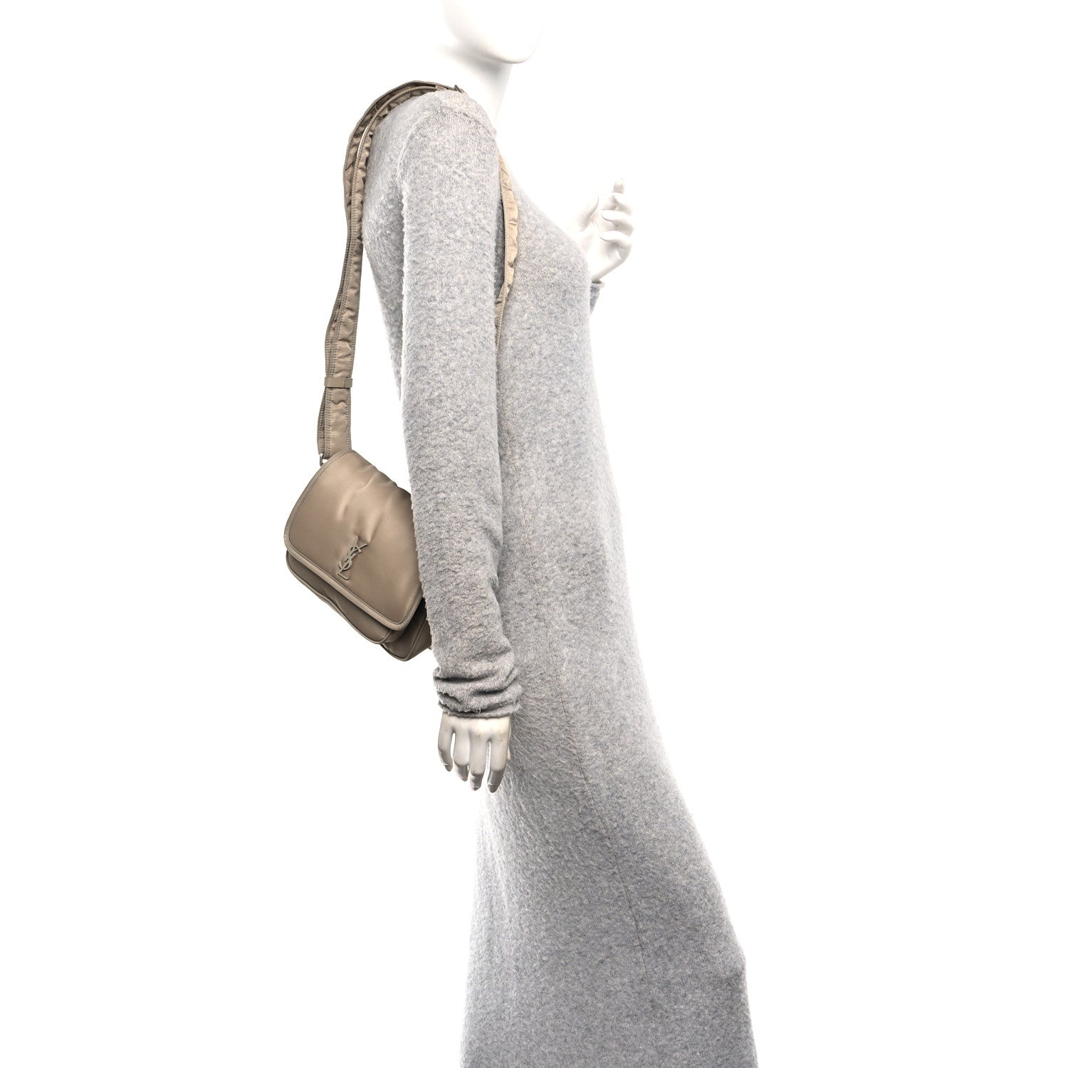 Saint Laurent Econyl Nylon Small Niki Messenger Gray Hay 2 of 10
