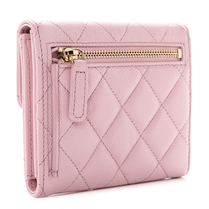 Chanel Caviar Quilted Compact Flap Wallet Pink 4 of 8