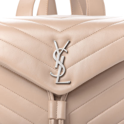 Saint Laurent Calfskin Y Quilted Monogram Small Loulou Backpack Dark Beige 11 of 13