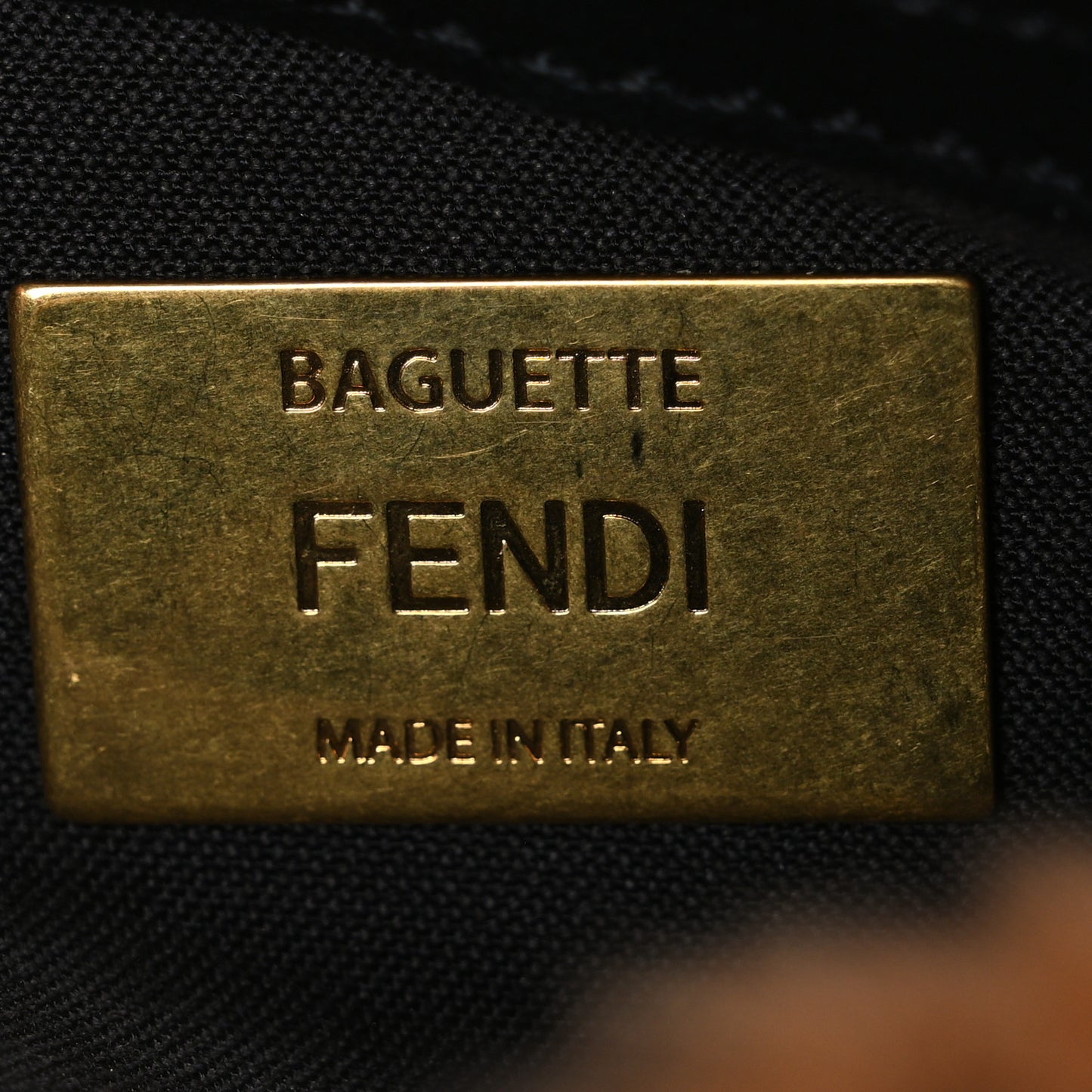 Shearling Vitello Dolce Macro FF 1974 Baguette Tobacco Black
