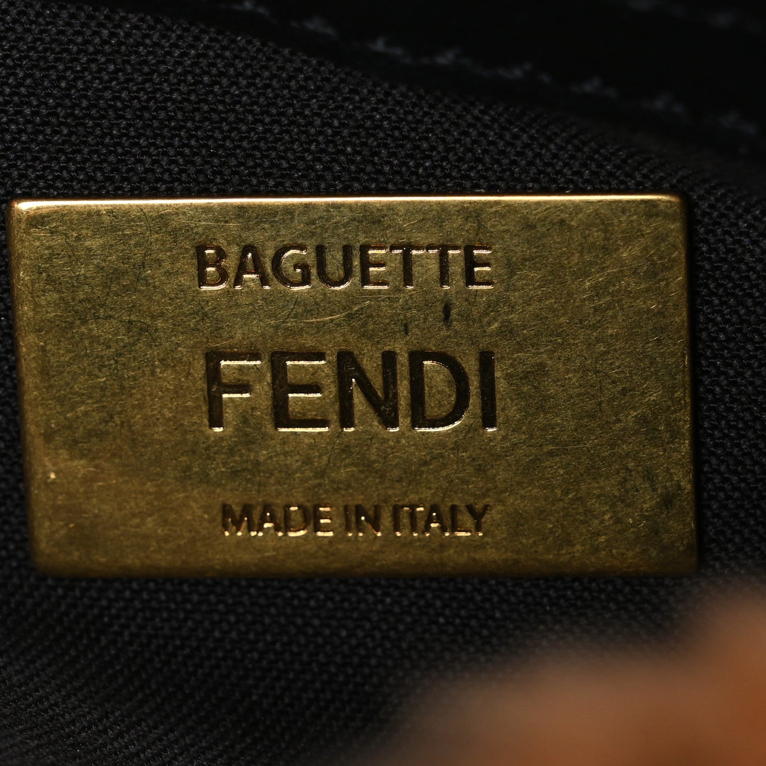 Fendi Shearling Vitello Dolce Macro FF 1974 Baguette Tobacco Black 6 of 10
