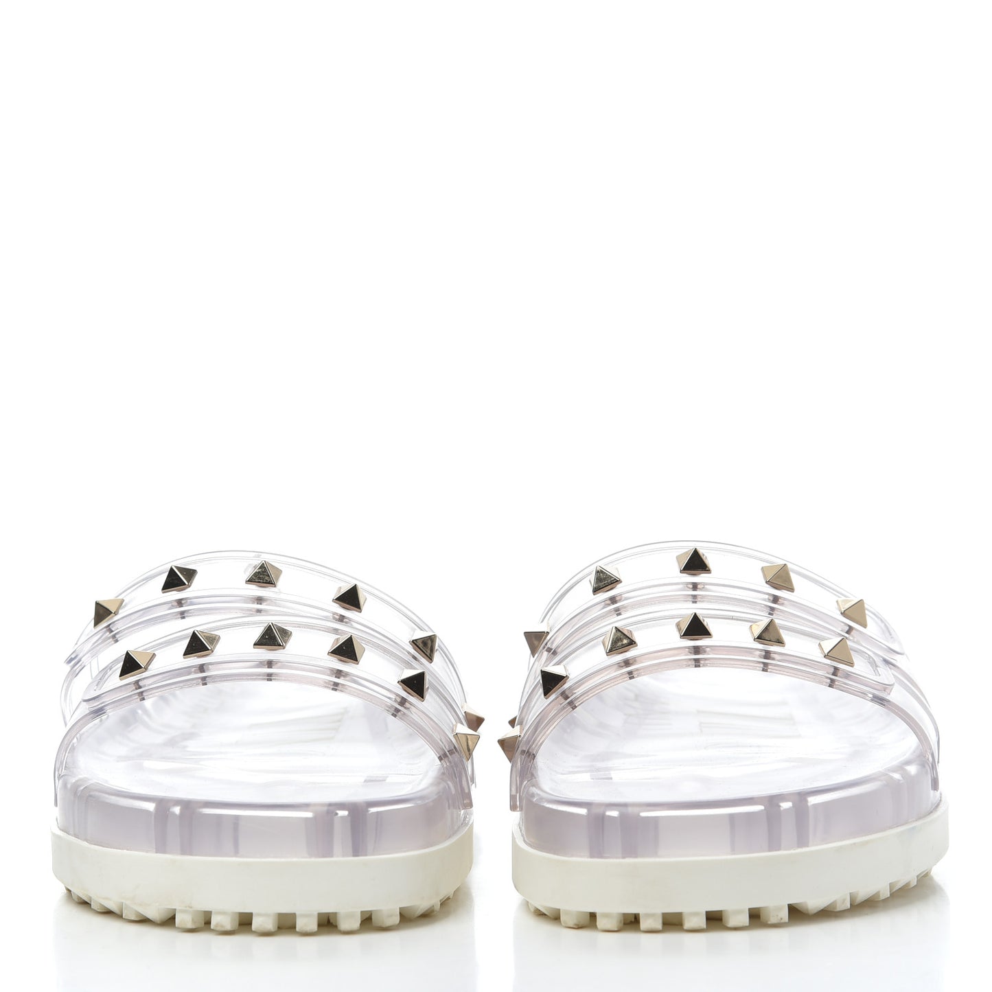 PVC Jelly Rockstud Slide Sandals 40 Clear